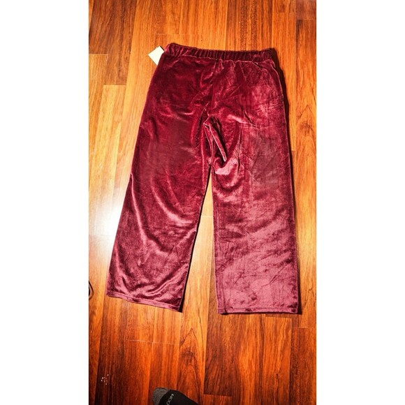 Michael By Michael Kors Wide Leg Y2K Sweatpants Womens M Burgundy High Rise - Picture 2 of 6